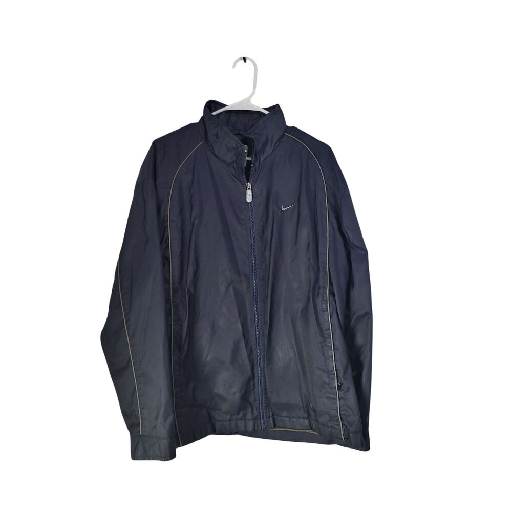 NIKE Men's M Navy Blue Windbreaker Full Zip Jacket VTG 90's Coach Track 920220 - Picture 1 of 12